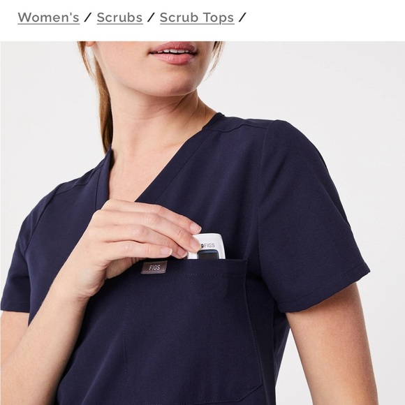 Figs Technical Collection Catarina Navy Blue One Scrub Top Size L - Picture 4 of 14
